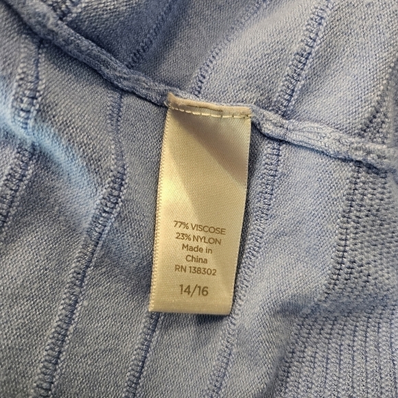 Avenue Women's Sky Blue Open Front Cardigan Sweater Size 14/16 - Picture 7 of 8